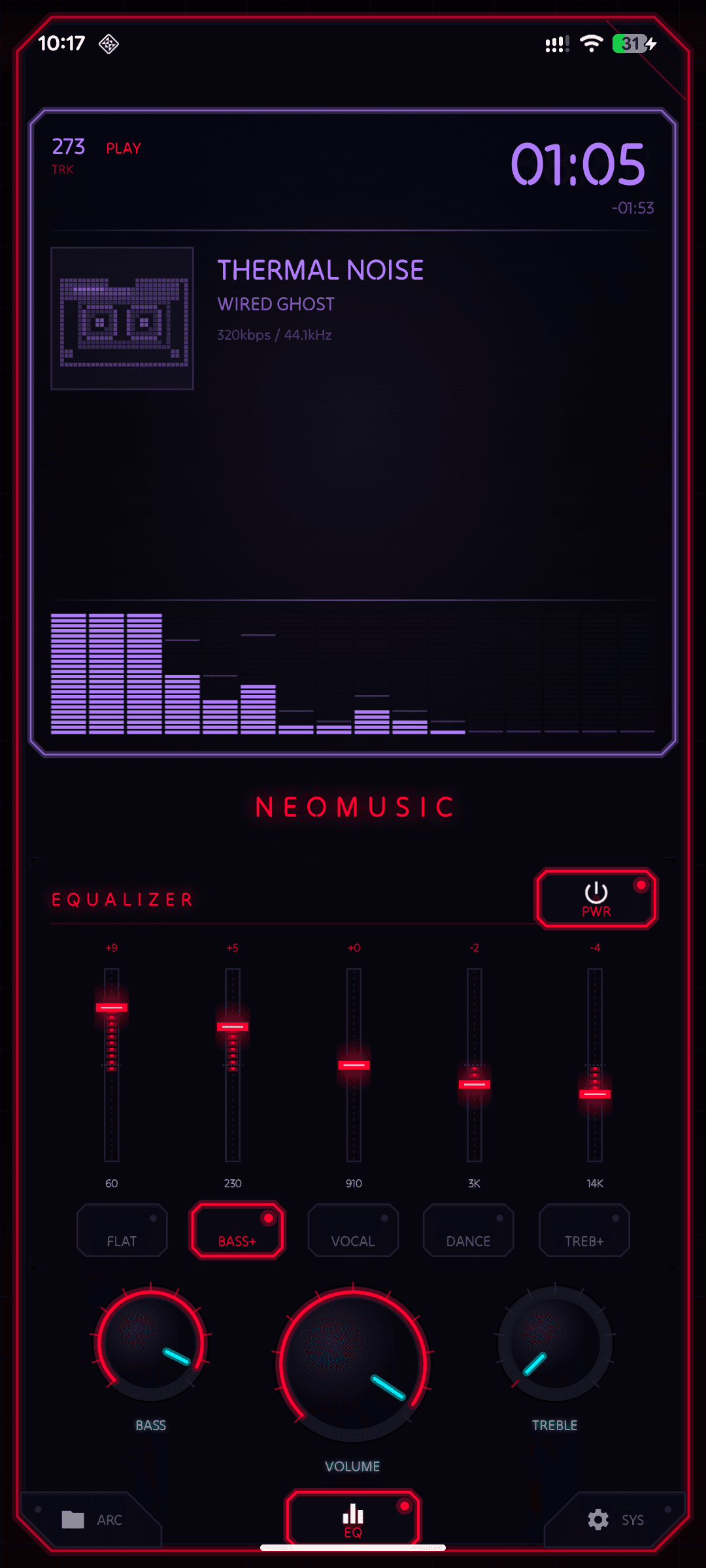 NeoMusic Player Main Screen