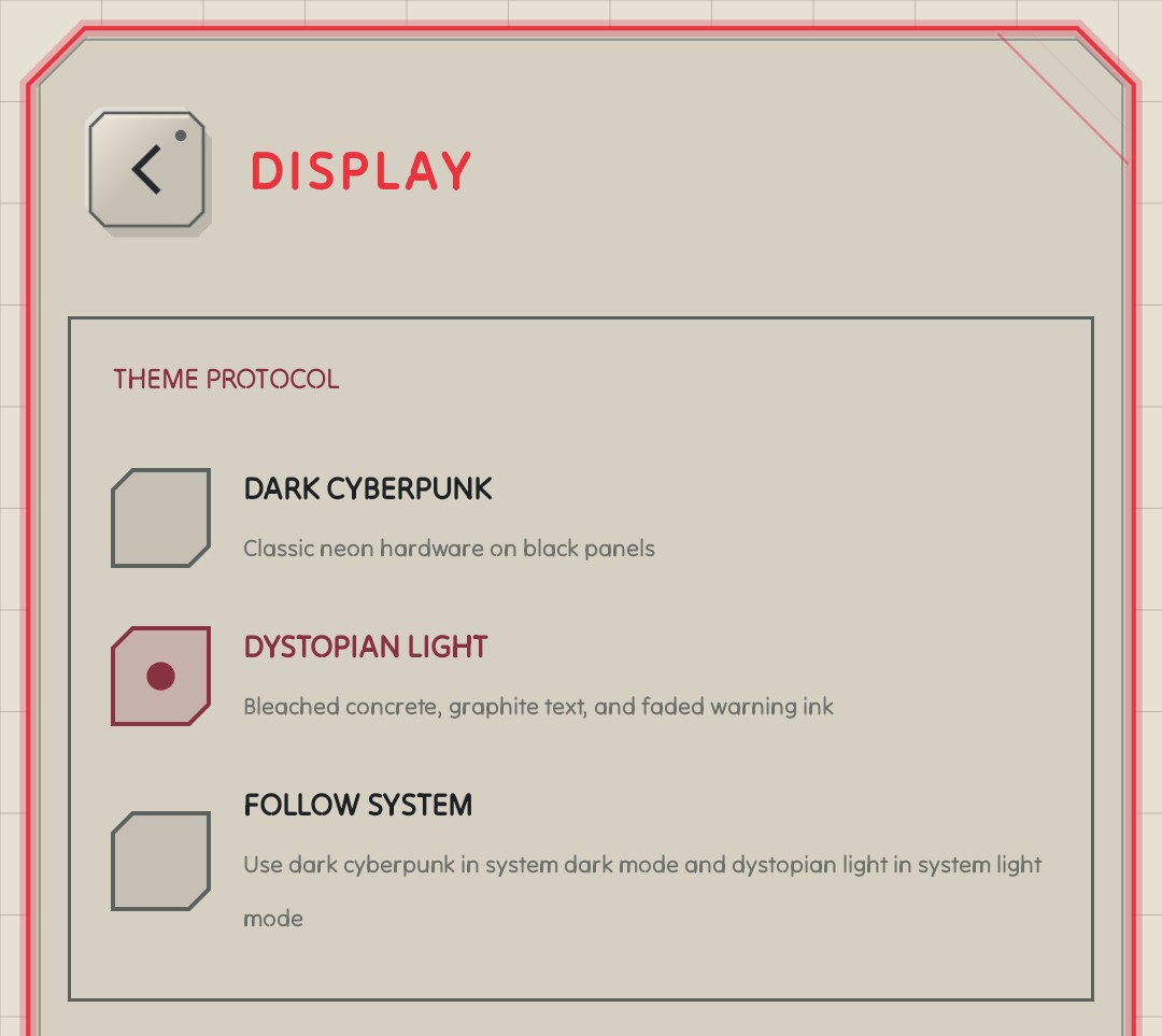 Dystopian light theme in NeoMusic