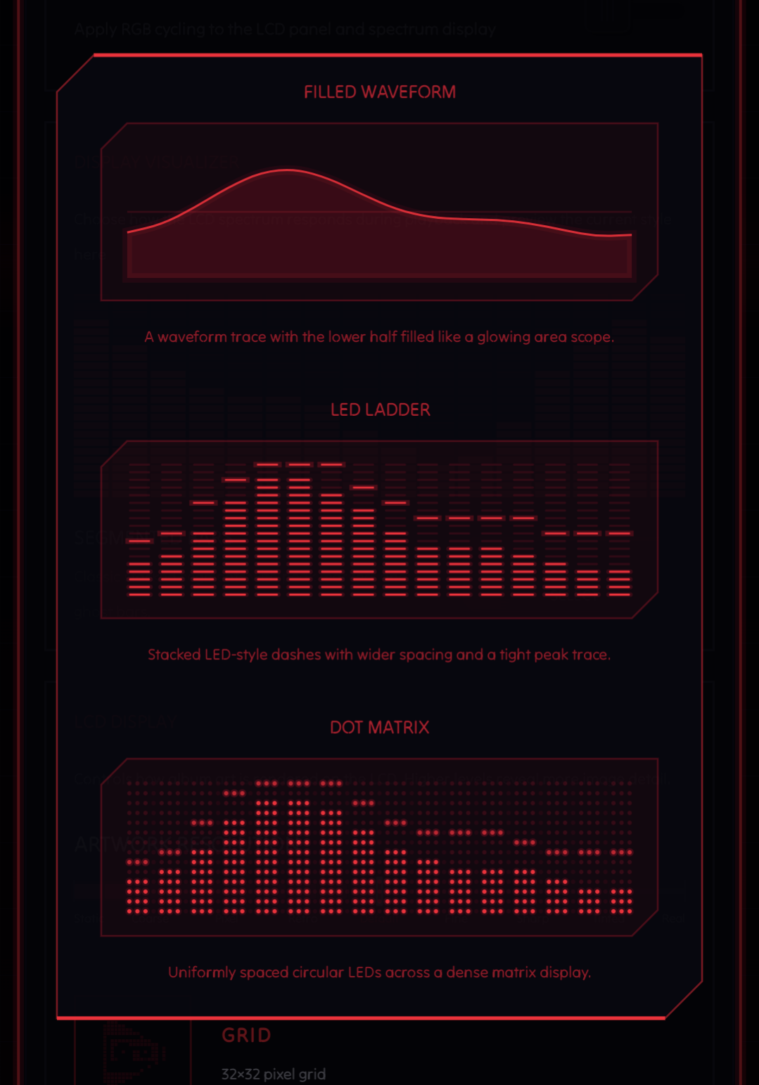 Visualizer styles in NeoMusic