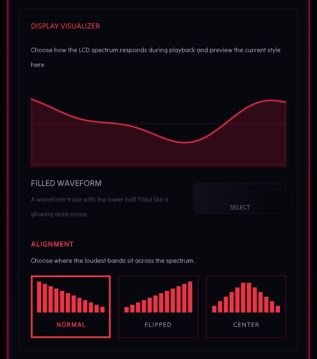Visualizer alignment options in NeoMusic