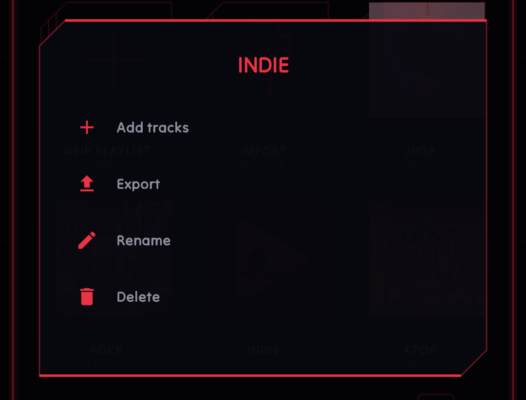 Playlist quick actions context menu in NeoMusic