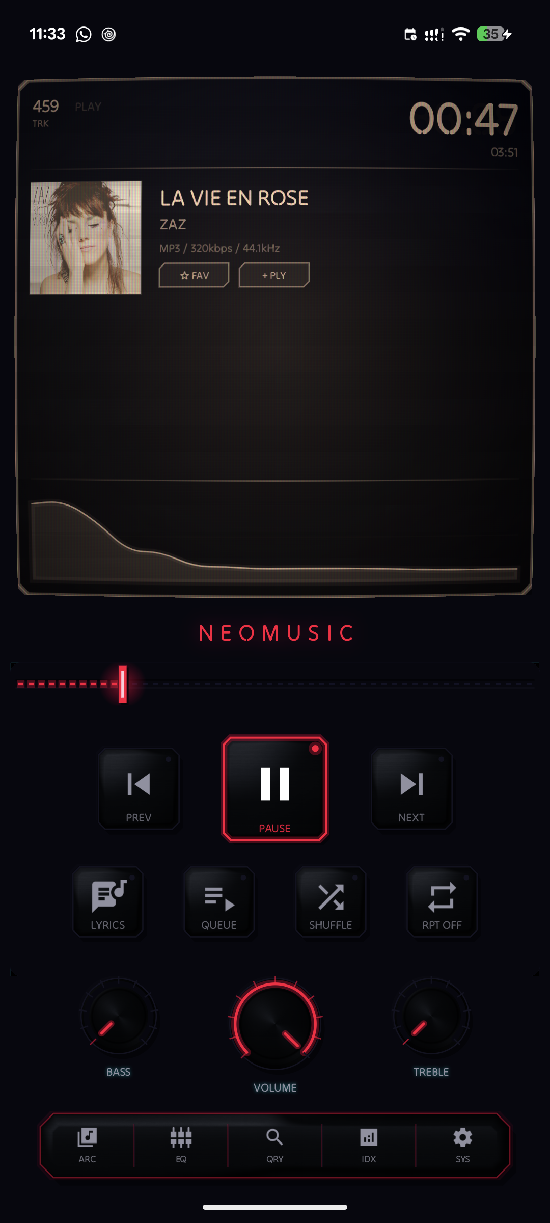 Retro Mode with metal shader buttons and knobs in NeoMusic